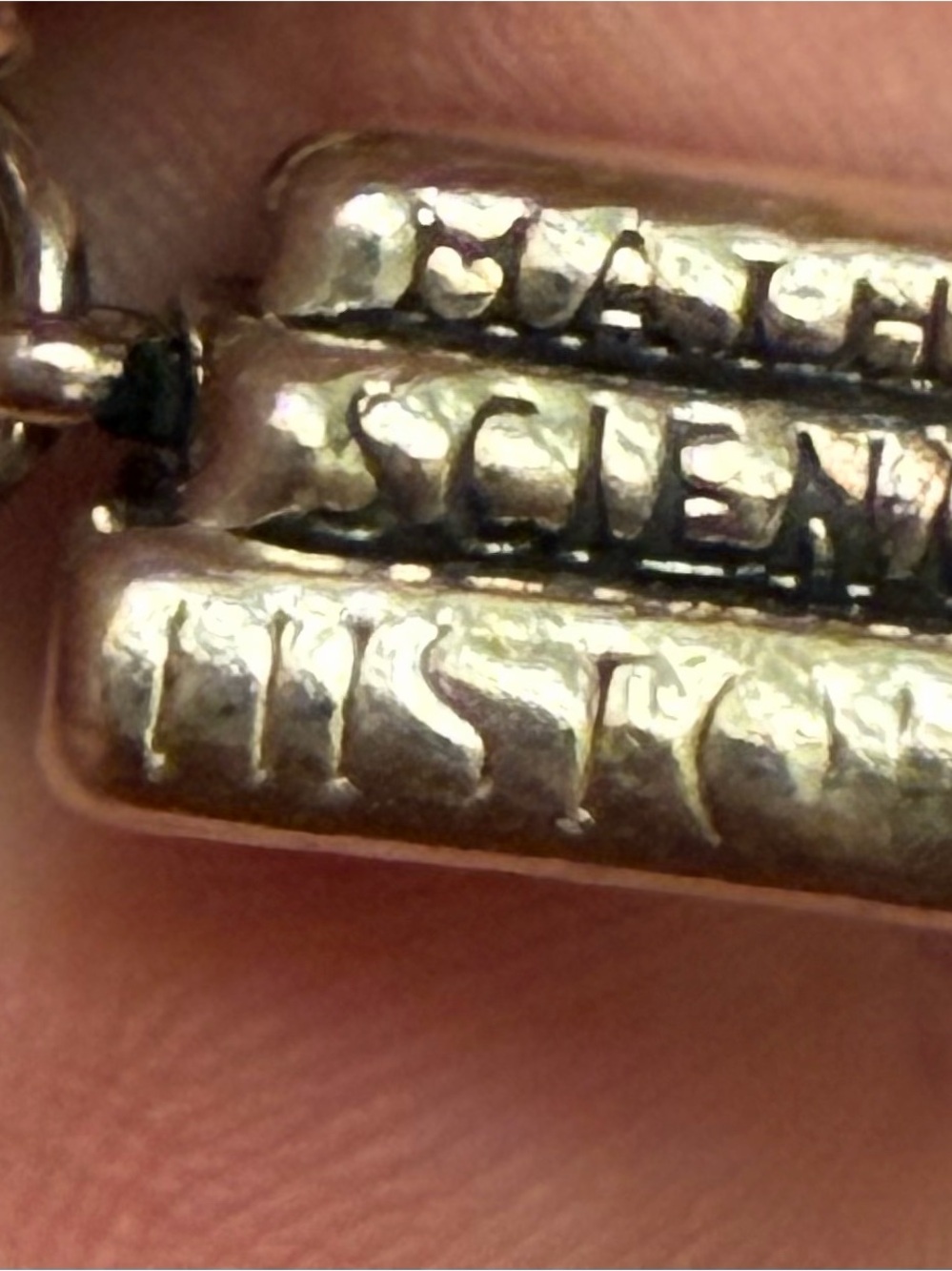 James Avery Polished Silver retired math science history stacked books charm